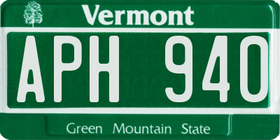VT license plate APH940