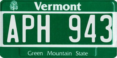 VT license plate APH943