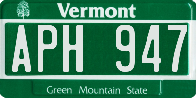 VT license plate APH947