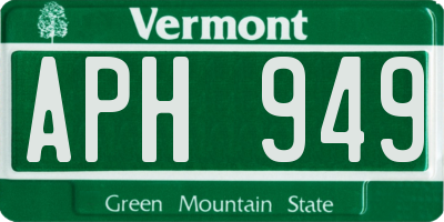 VT license plate APH949
