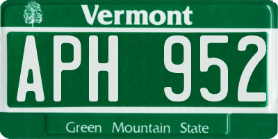 VT license plate APH952