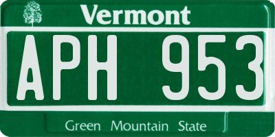 VT license plate APH953