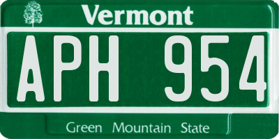 VT license plate APH954