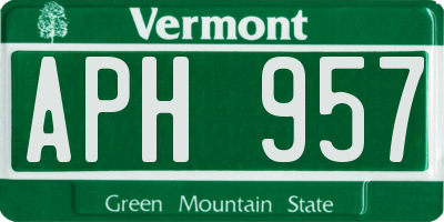 VT license plate APH957
