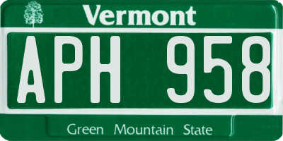 VT license plate APH958