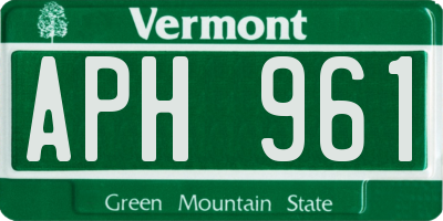 VT license plate APH961