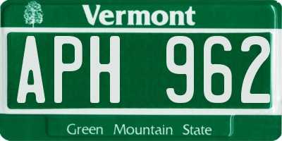 VT license plate APH962