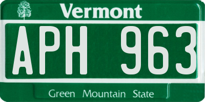 VT license plate APH963