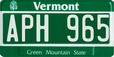VT license plate APH965