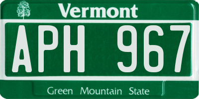 VT license plate APH967