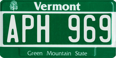 VT license plate APH969