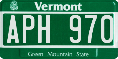 VT license plate APH970