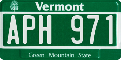 VT license plate APH971