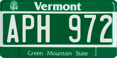 VT license plate APH972