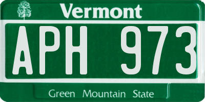 VT license plate APH973