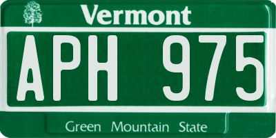 VT license plate APH975