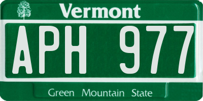 VT license plate APH977