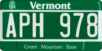 VT license plate APH978