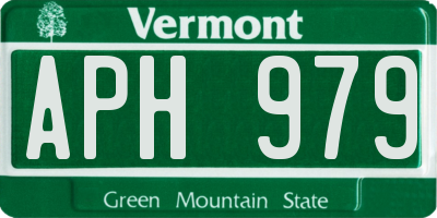 VT license plate APH979