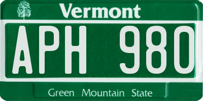 VT license plate APH980