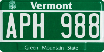 VT license plate APH988