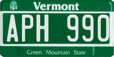 VT license plate APH990