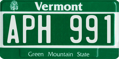 VT license plate APH991