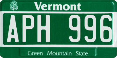VT license plate APH996