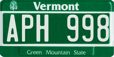 VT license plate APH998