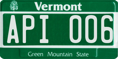 VT license plate API006