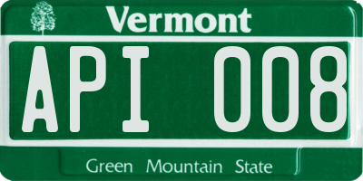 VT license plate API008