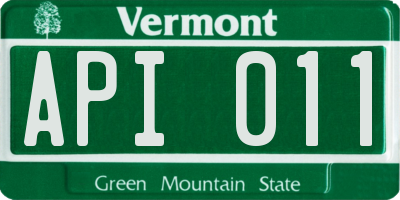 VT license plate API011