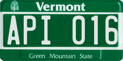 VT license plate API016