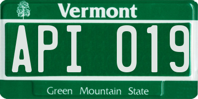 VT license plate API019