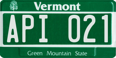 VT license plate API021
