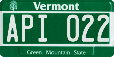 VT license plate API022