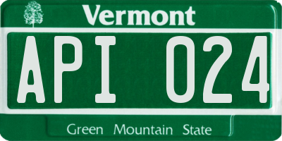 VT license plate API024