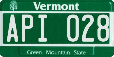 VT license plate API028