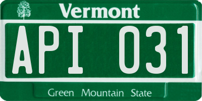 VT license plate API031
