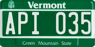 VT license plate API035