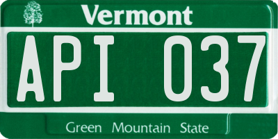 VT license plate API037