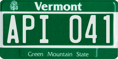 VT license plate API041