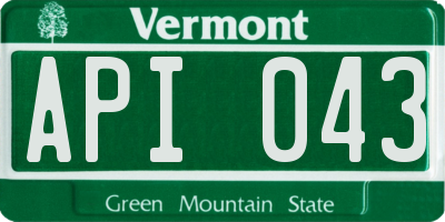 VT license plate API043