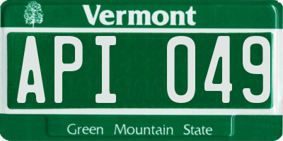 VT license plate API049