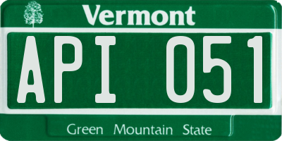 VT license plate API051