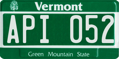 VT license plate API052