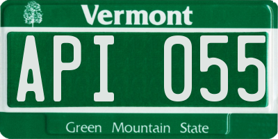 VT license plate API055