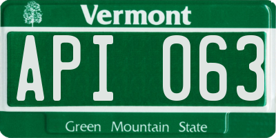 VT license plate API063