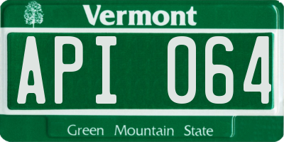 VT license plate API064