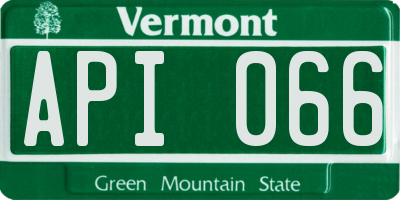 VT license plate API066